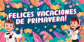 Imagen: Alejo y Candela deseándoles felices vacaciones de primavera.