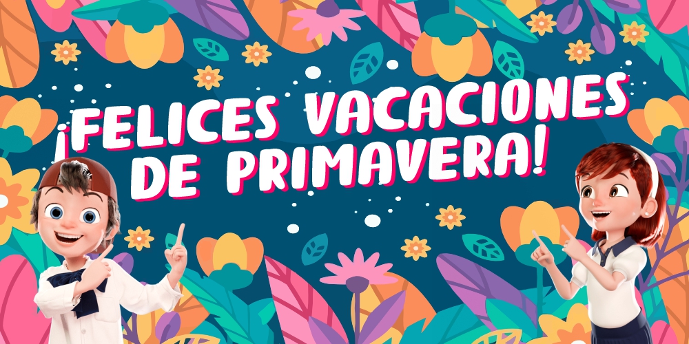 Imagen: Alejo y Candela deseándoles felices vacaciones de primavera.